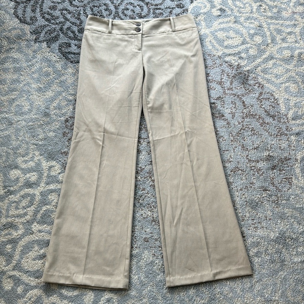 The Limited Drew Fit Pinstripe Dress Pants Khaki 8